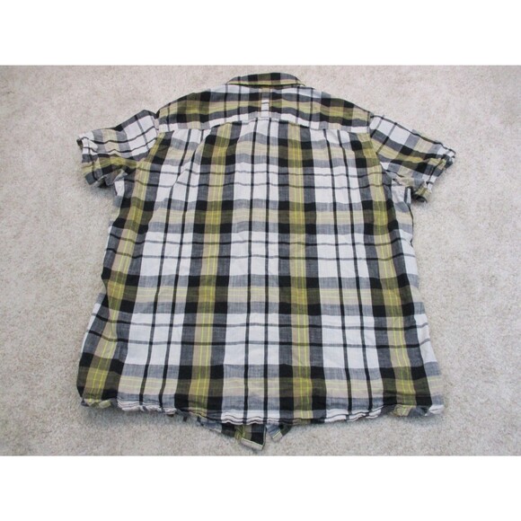 North Face Shirt Mens Medium Brown White Plaid Outdoor Short Sleeve Button Up - Picture 6 of 12